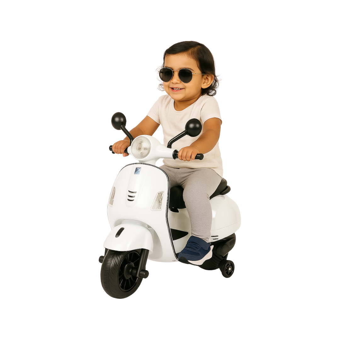 Keppz Yellow Battery Ride-On Bike – Kids 3-Wheeler with Music & Light