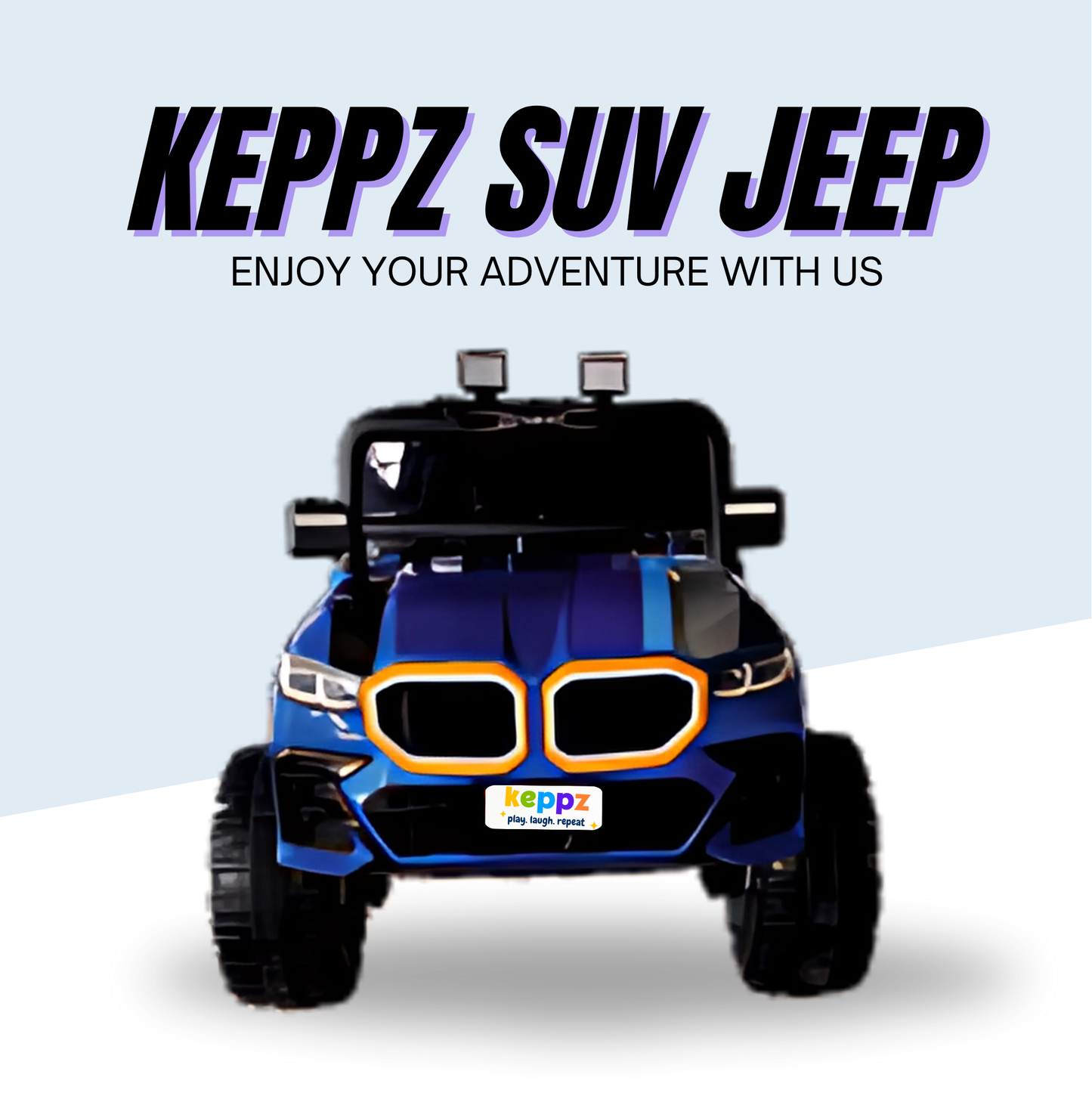 Keppz GX4 4x4 Kids Ride-On Jeep with Parental Remote, LED Lights, and Rechargeable Battery. - Keppz