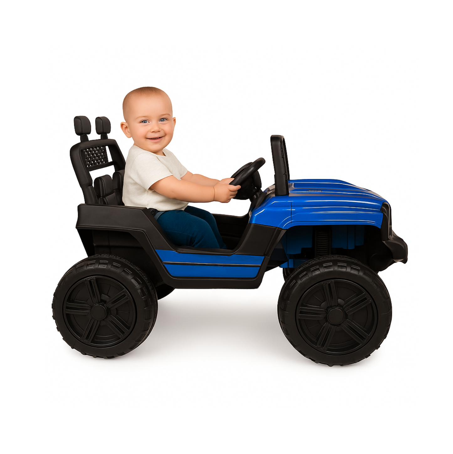 Keppz GX4 4x4 Kids Ride-On Jeep with Parental Remote, LED Lights, and Rechargeable Battery.