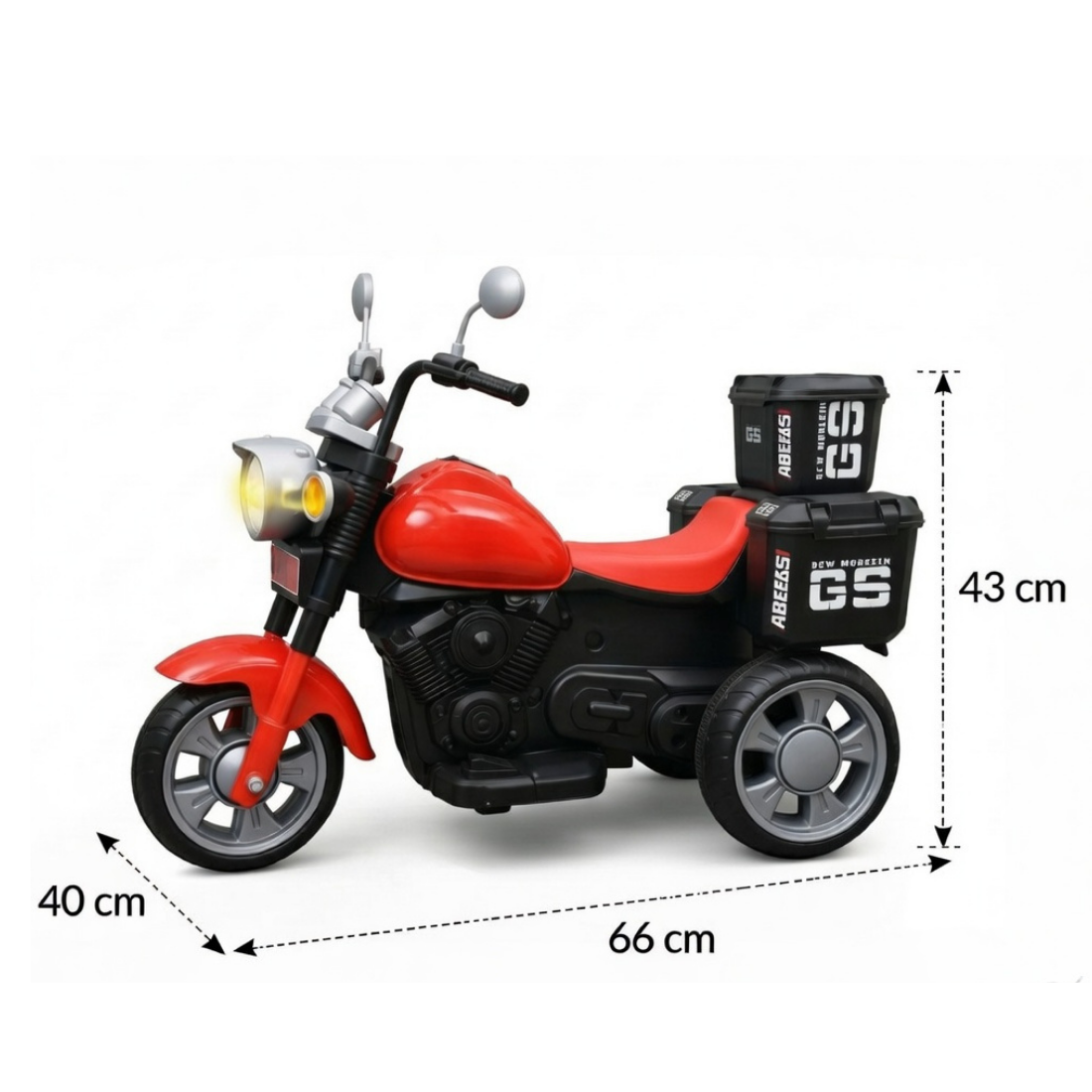Keppz Harley Style Battery Operated Ride-On Bike for Kids with LED Light & Music.