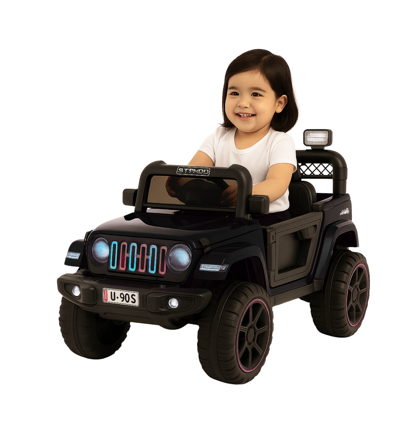 Keepz Kids Electric Ride-On Jeep 4x4 with Music, Lights & Remote Control. Rechargeable Battery Powered Toy Car