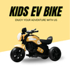Keppz Yellow Battery Operated Ride-On Bike for Kids  With Headlight, Music & 3-Wheel Support. - Keppz