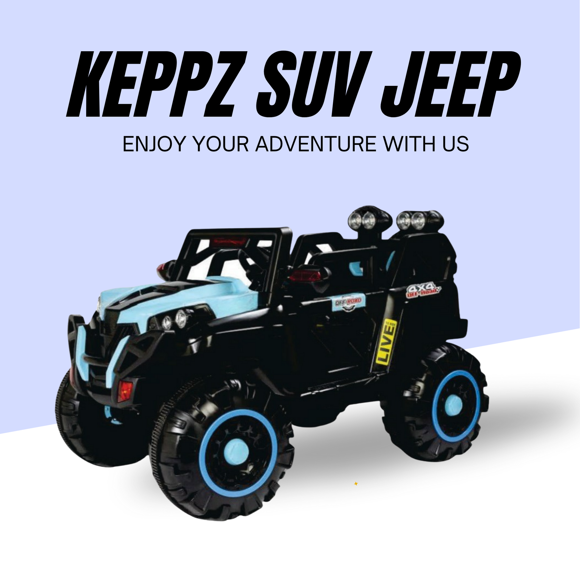 Keppz 4x4 Graffiti-Style Ride-On Jeep for Kids  Dual Motor, LED Lights, Music & Remote Control. - Keppz