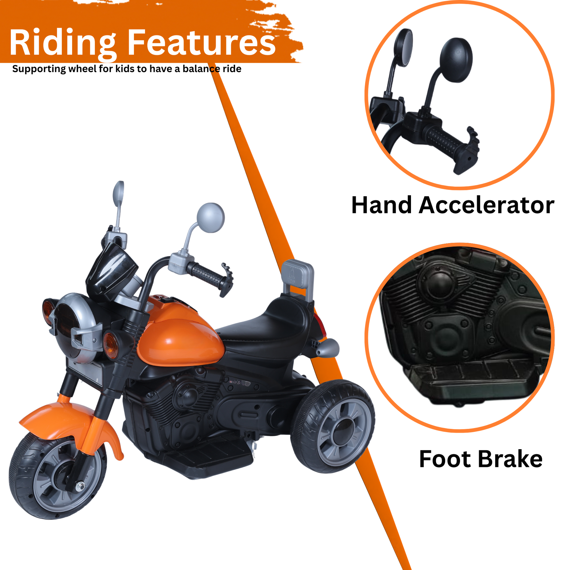 Keppz Electric Cartoon Ride-On Bike Red – Kids Toy with Music & Lights