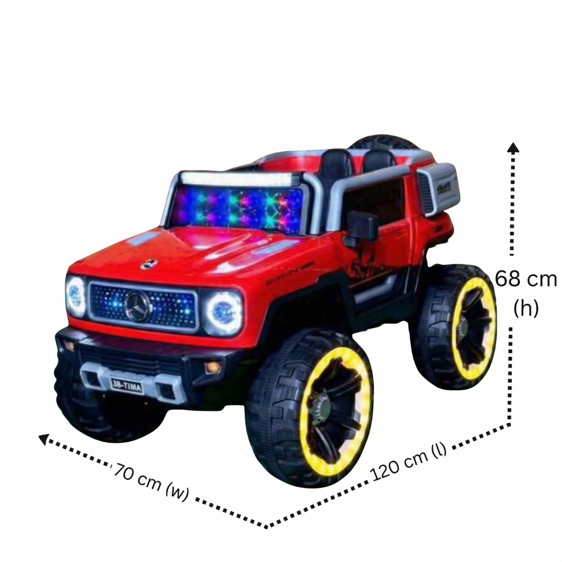 Keppz Kids 4 Motor Battery Ride On SUV with LED Lights, Music & Big Wheels.