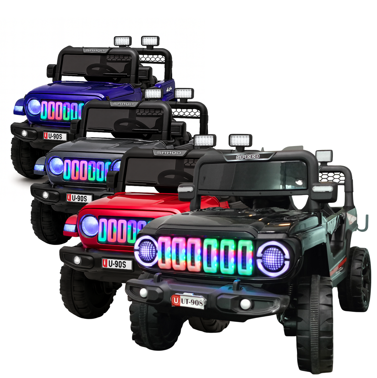 Keepz Kids Electric Ride-On Jeep 4x4 with Music, Lights & Remote Control. Rechargeable Battery Powered Toy Car