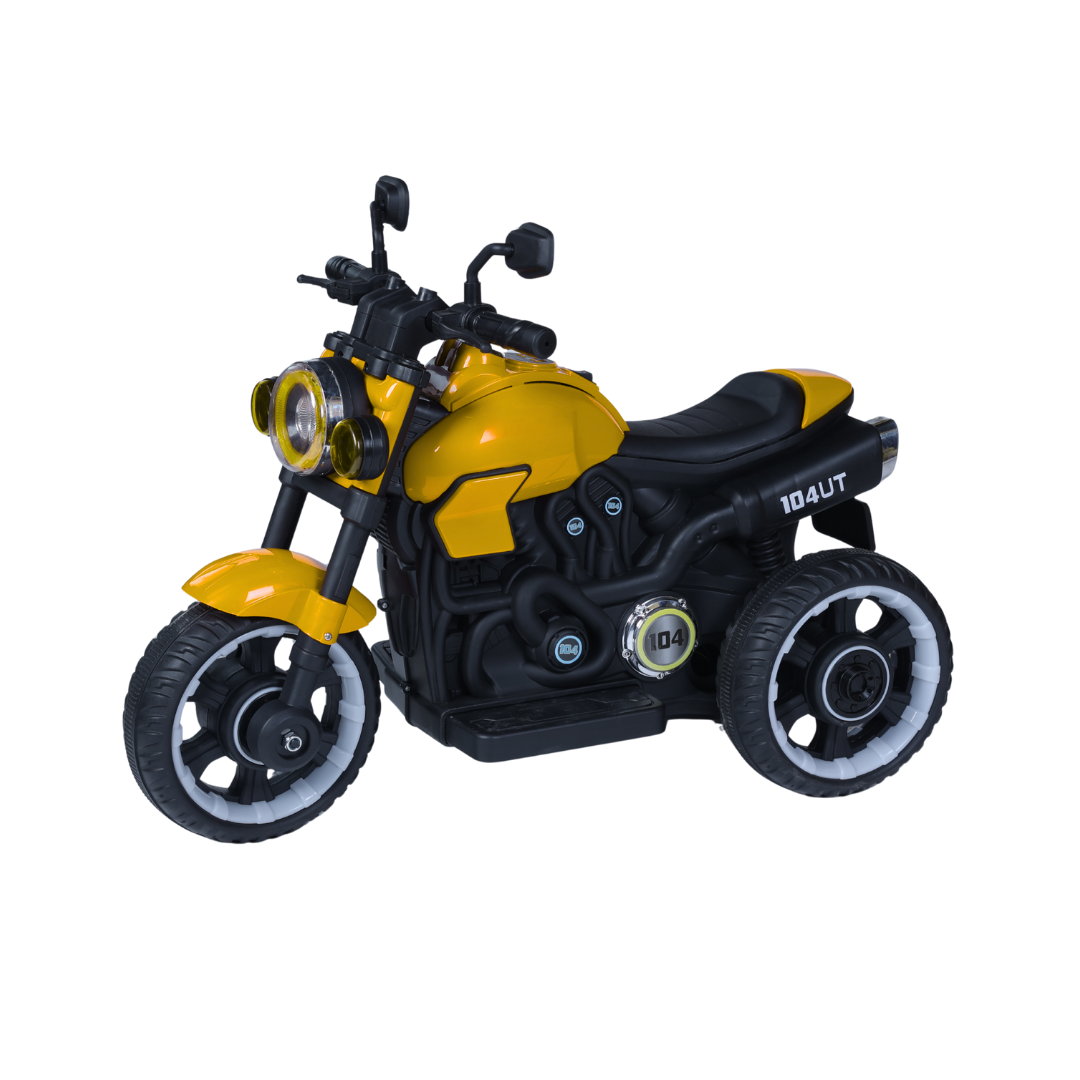 Keppz Yellow Battery Ride-On Bike – Kids 3-Wheeler with Music & Light