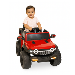 Keppz Kids Electric Ride-On Jeep  Red, 4-Wheel Off-Road Design - Keppz