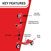 Keppz Red 3-Wheel Kids Scooter with Front Basket, LED Headlight & Adjustable Handle. - Keppz
