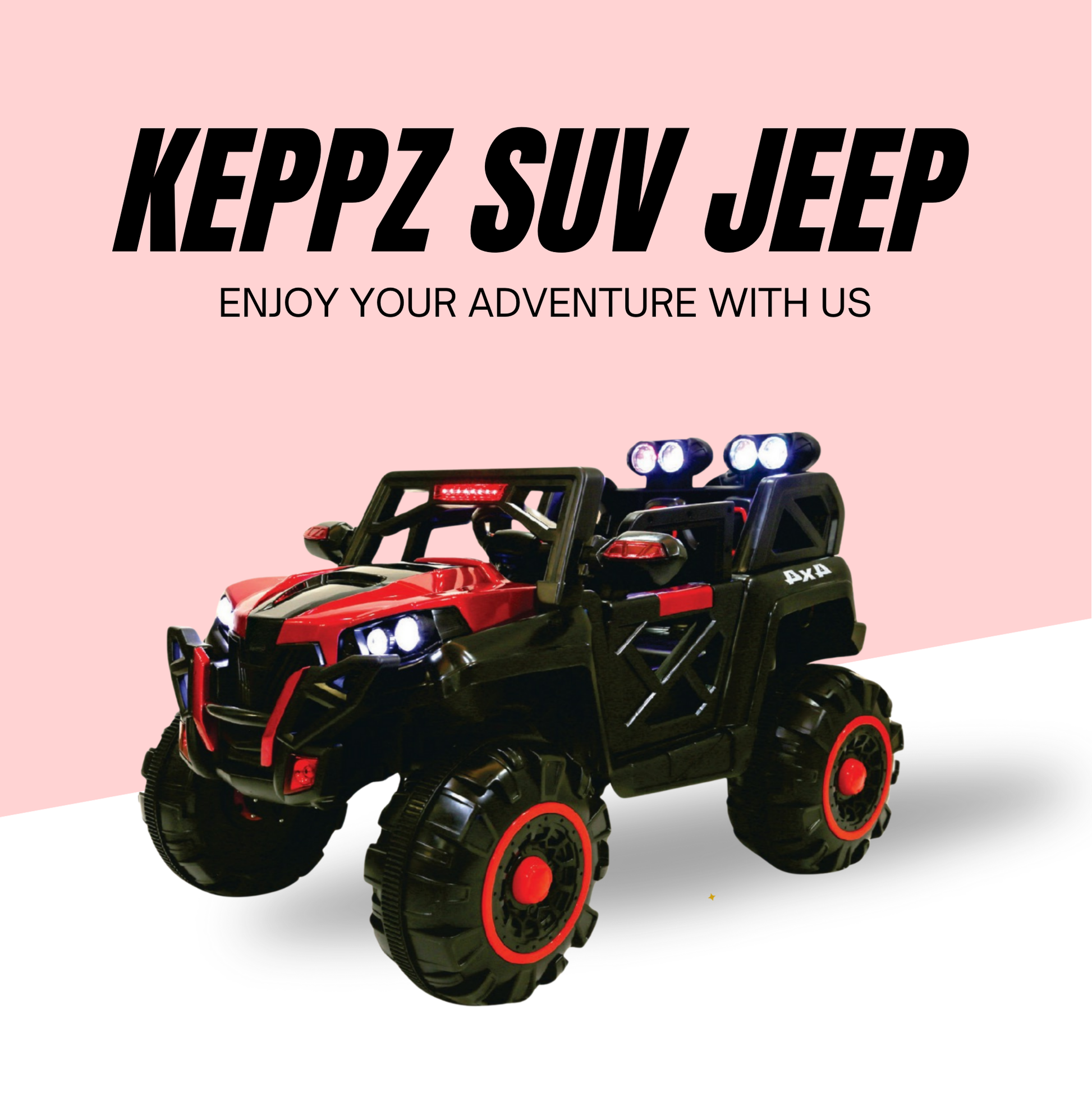 Keppz 4x4 Graffiti-Style Ride-On Jeep for Kids  Dual Motor, LED Lights, Music & Remote Control. - Keppz