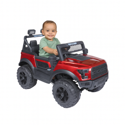 Keppz Black Jeep-Style Ride-On Car for Kids with Music, Lights, and Parental Remote Control - Keppz