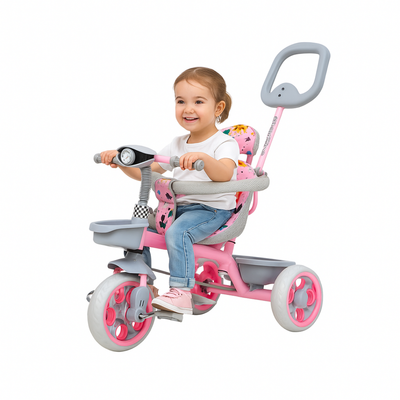 Keppz Cute Baby Tricycle for Kids  Adjustable Handle, Storage Basket & Cushioned Seat - Keppz
