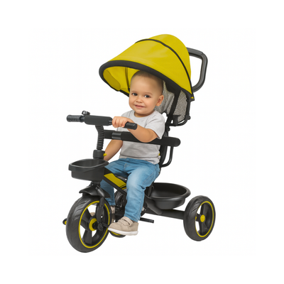 Keppz 4-in-1 Baby Tricycle with Canopy, Push Handle, Safety Harness, and Storage Basket. - Keppz