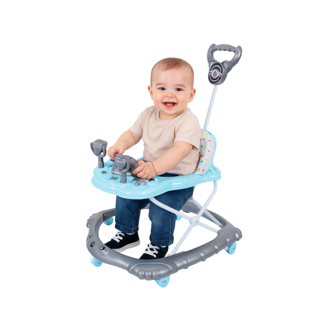 Keppz Baby Walker with Push Handle & Play Tray  Comfortable, Safe & Fun Learning Walker. - Keppz