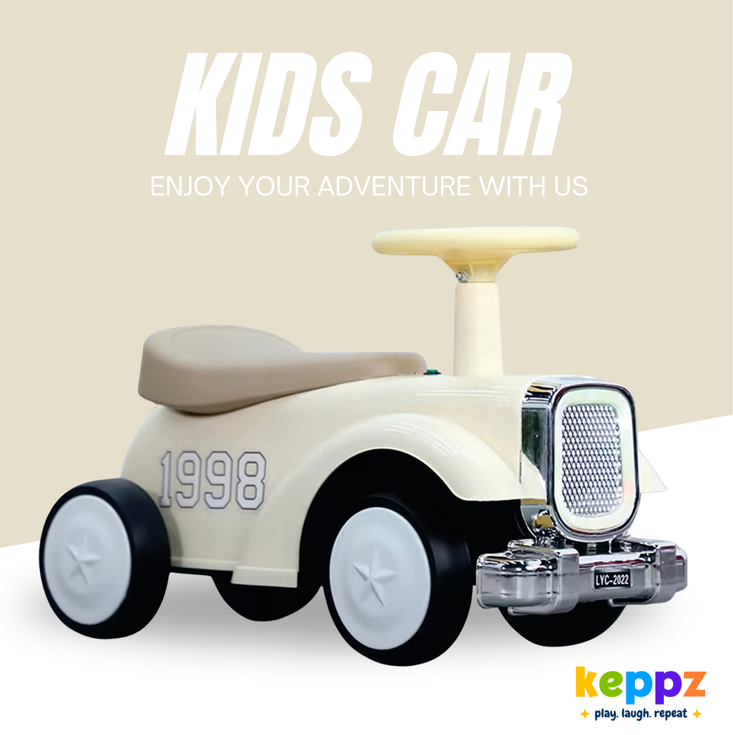 Keppz Red Battery Ride-On Sports Bike – Kids Trike with Lights & Music