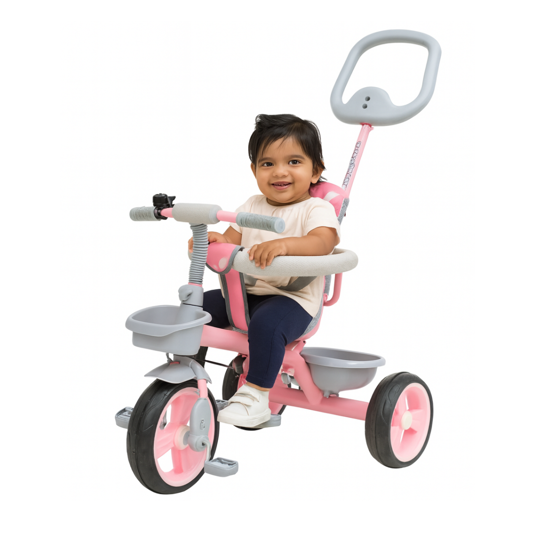 Keppz Yellow Battery Ride-On Bike – Kids 3-Wheeler with Music & Light