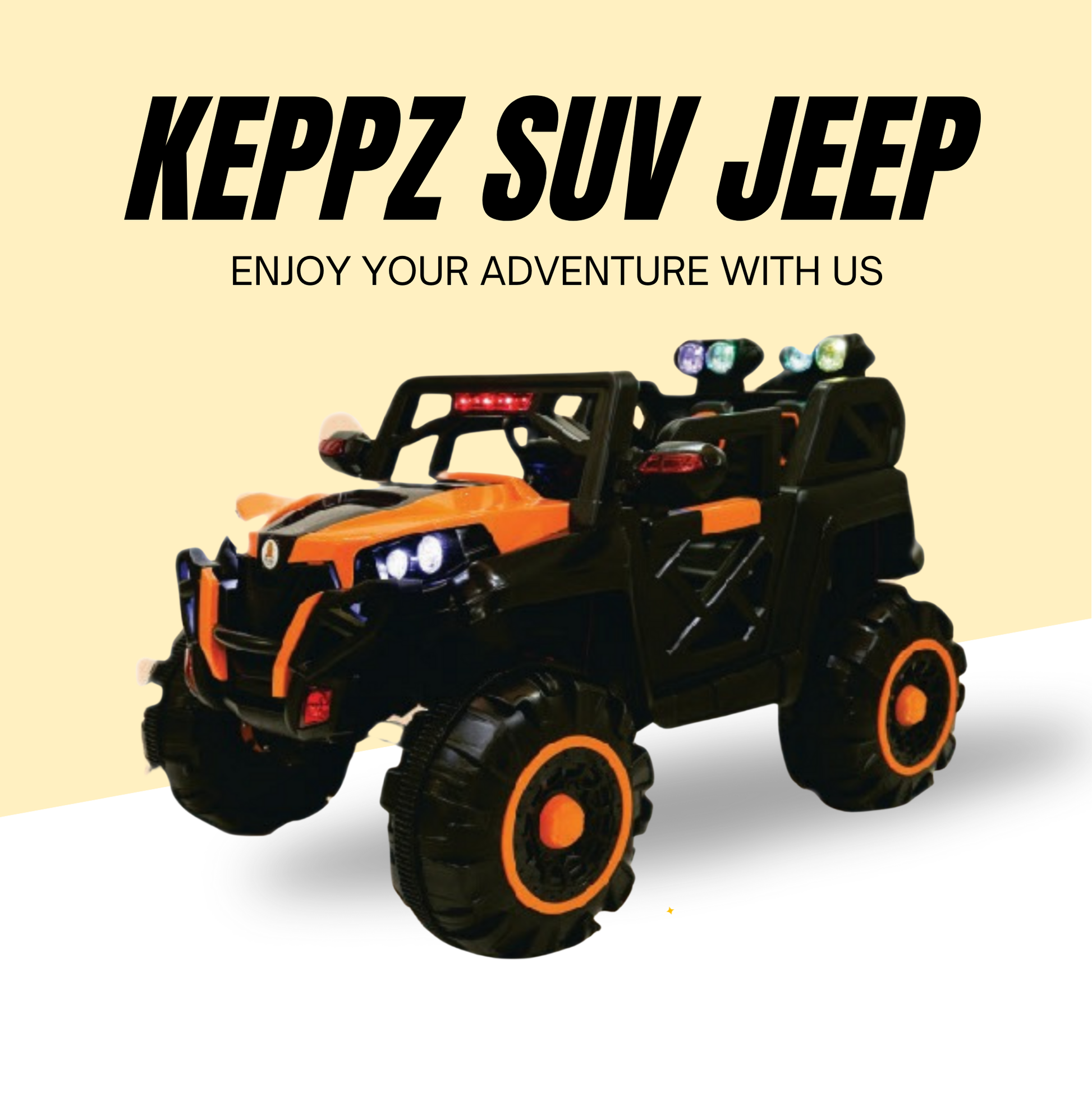Keppz 4x4 Graffiti-Style Ride-On Jeep for Kids  Dual Motor, LED Lights, Music & Remote Control. - Keppz