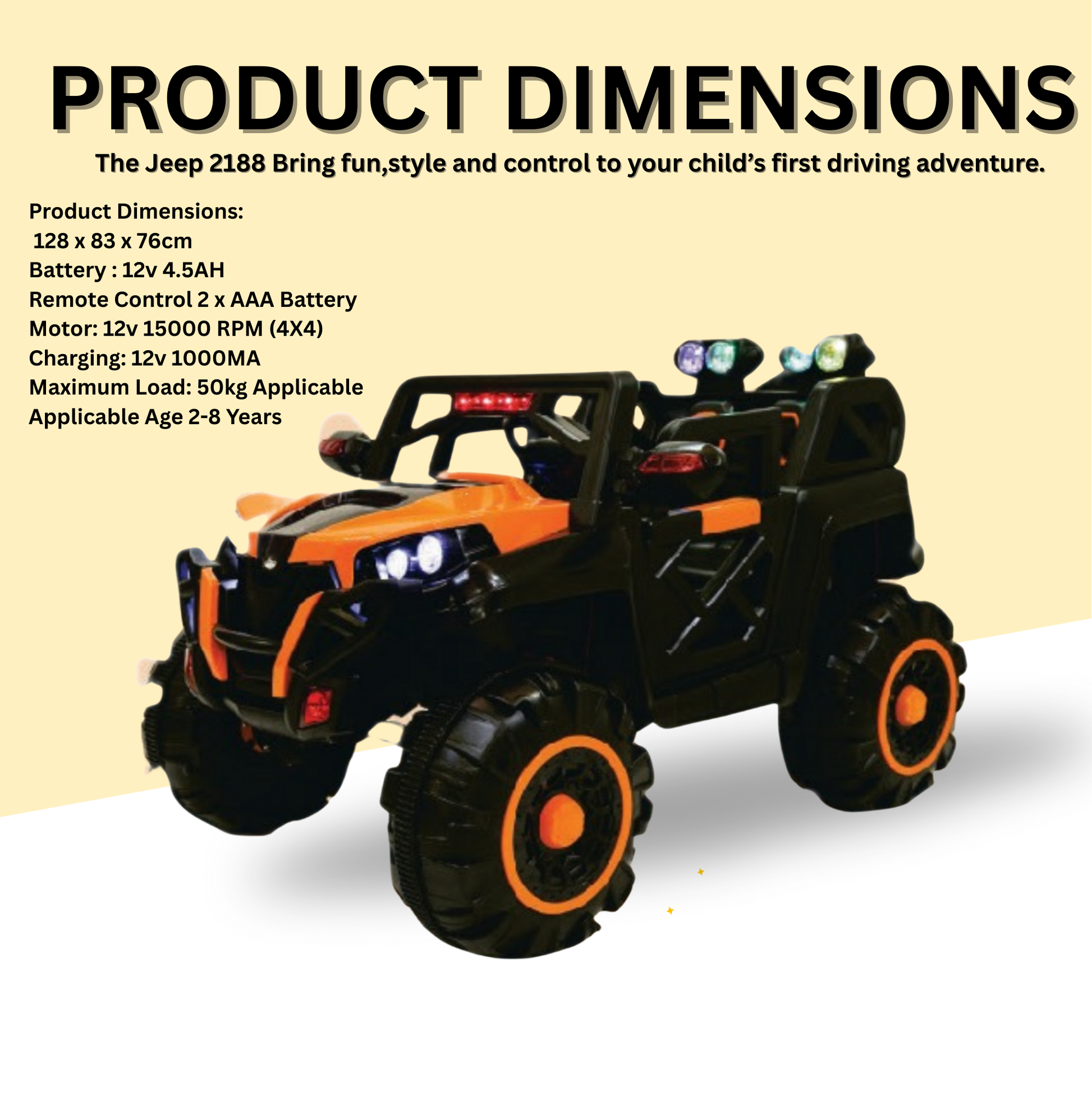 Keppz 4x4 Graffiti-Style Ride-On Jeep for Kids  Dual Motor, LED Lights, Music & Remote Control. - Keppz