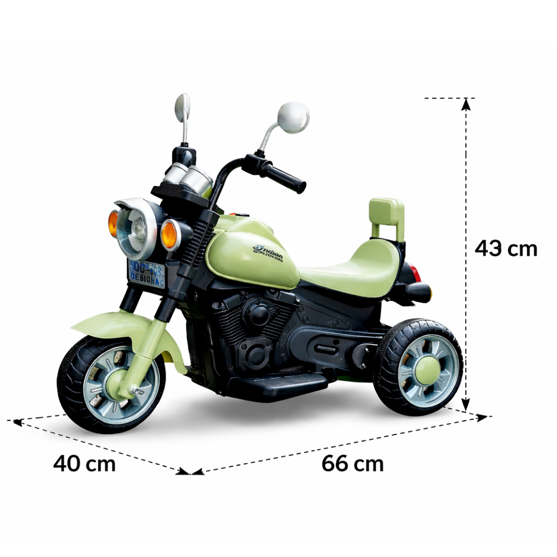 Keppz Vintage Style Battery Operated Ride-On Bike for Kids with Music & Lights.