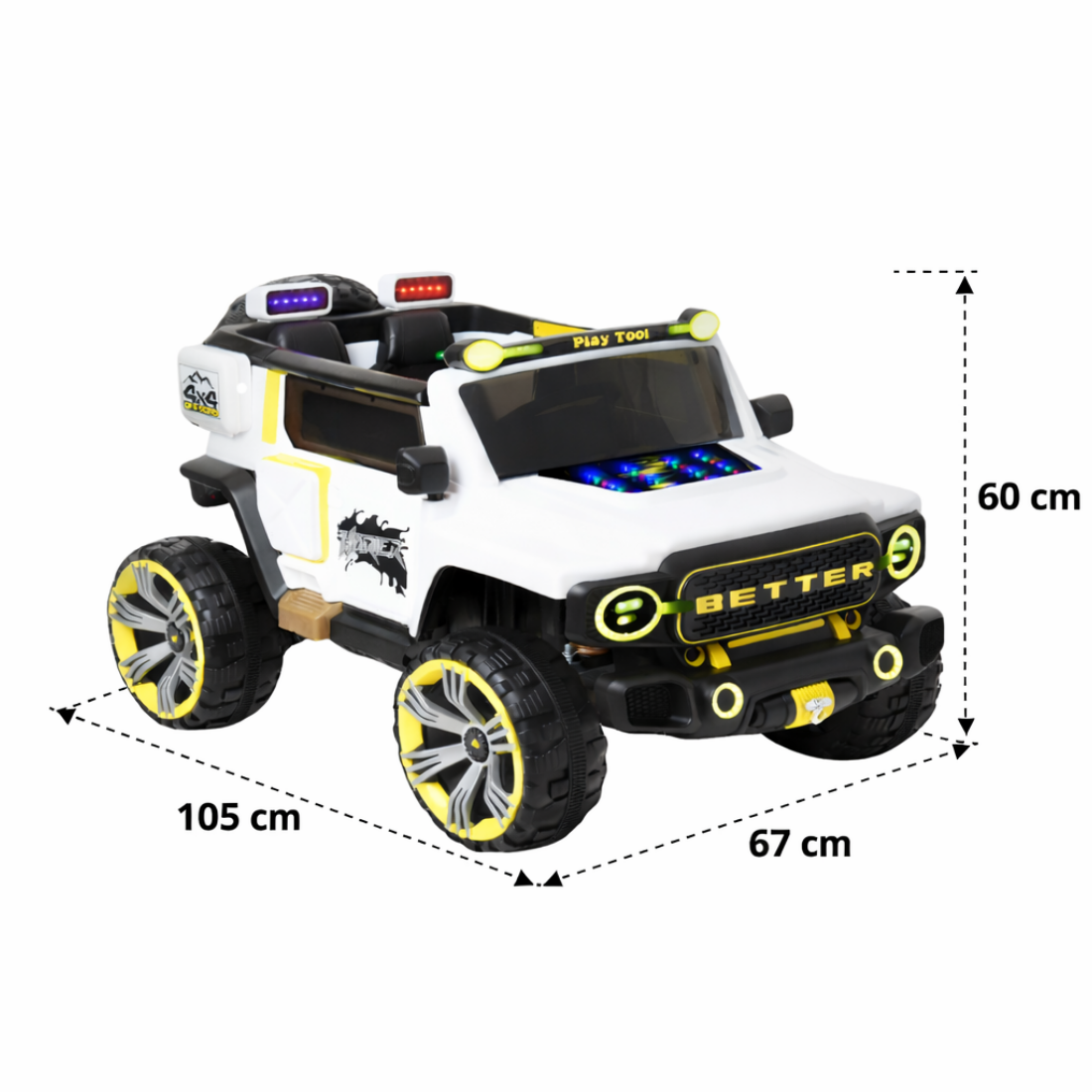 Keppz Harrier 4x4 Battery Operated Ride-On Jeep for Kids with LED Lights & Music