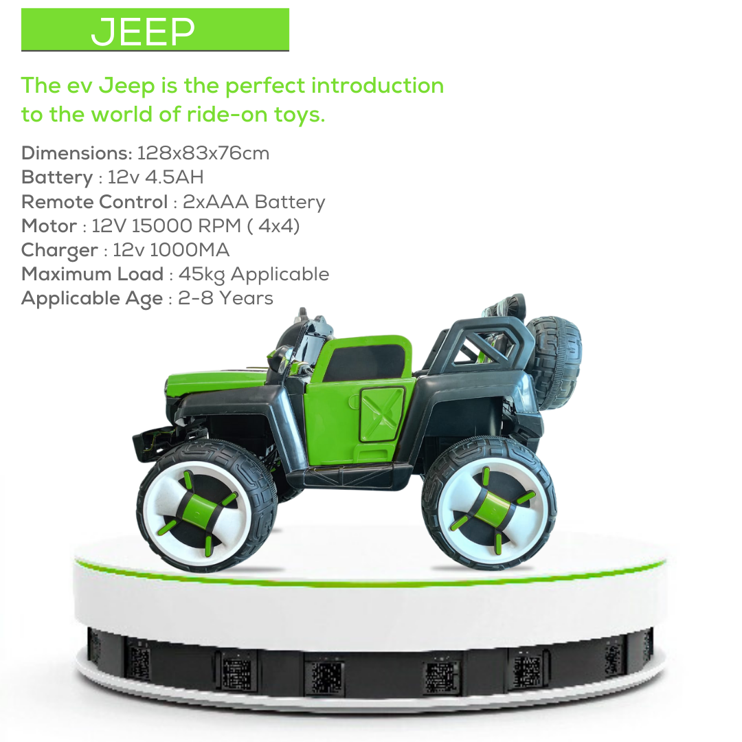 Keppz Kids Electric Ride-On Jeep  Red, 4-Wheel Off-Road Design - Keppz