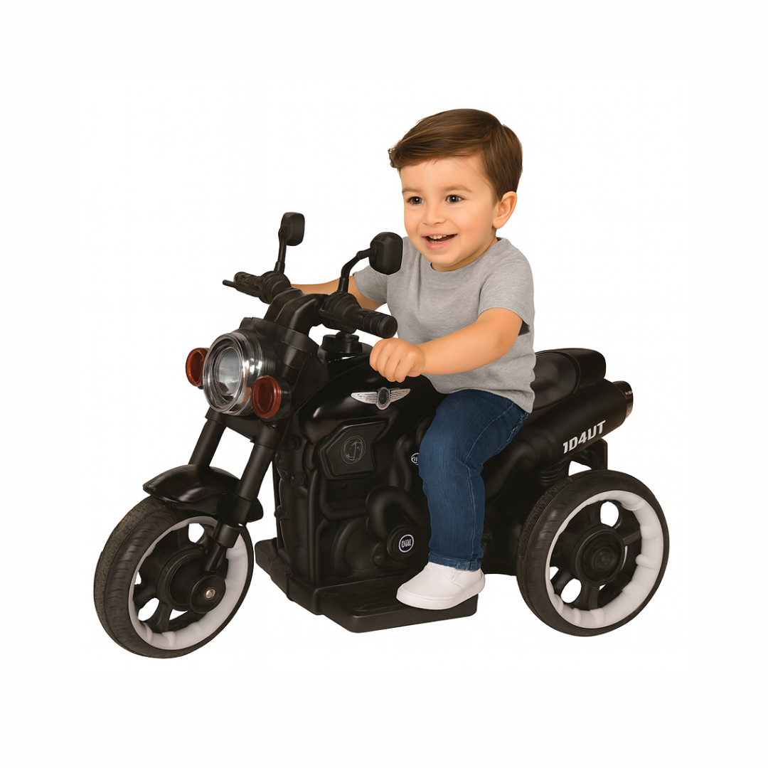 Keppz Modern EV Sport Bike for Kids with Bluetooth Music, Headlights, and Hand Accelerator. - Keppz