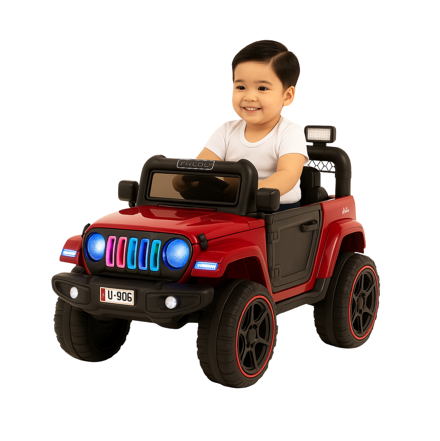 Keepz Kids Electric Ride-On Jeep 4x4 with Music, Lights & Remote Control. Rechargeable Battery Powered Toy Car
