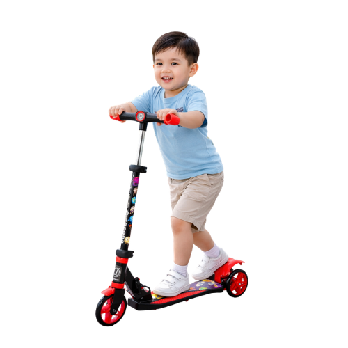 Keppz Runner 125 Kids Scooter with Adjustable Handle, Brake & Soundless Tyres.