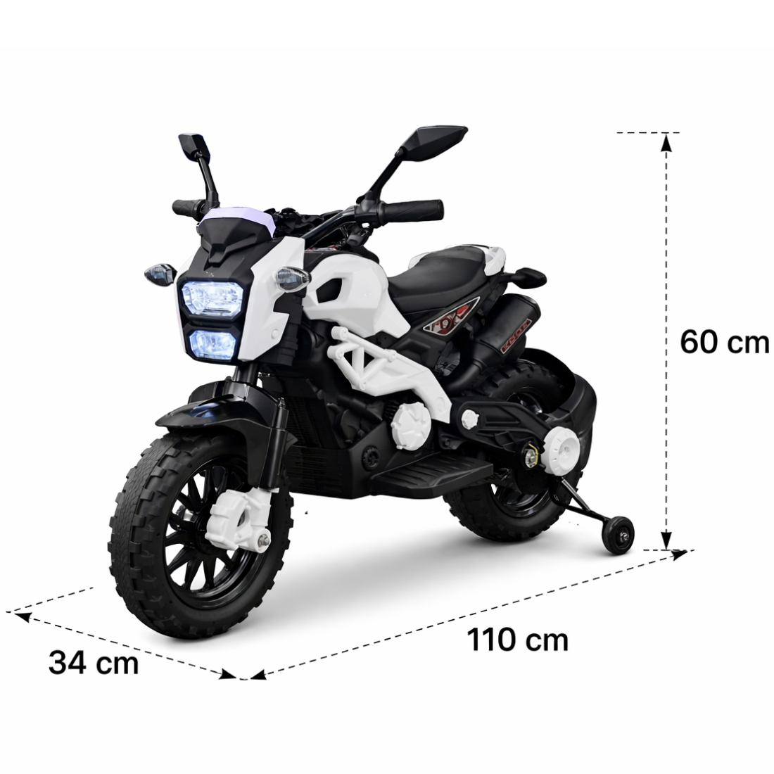Keppz Adventure Battery Operated Ride-On Bike for Kids with Dual LED Lights.