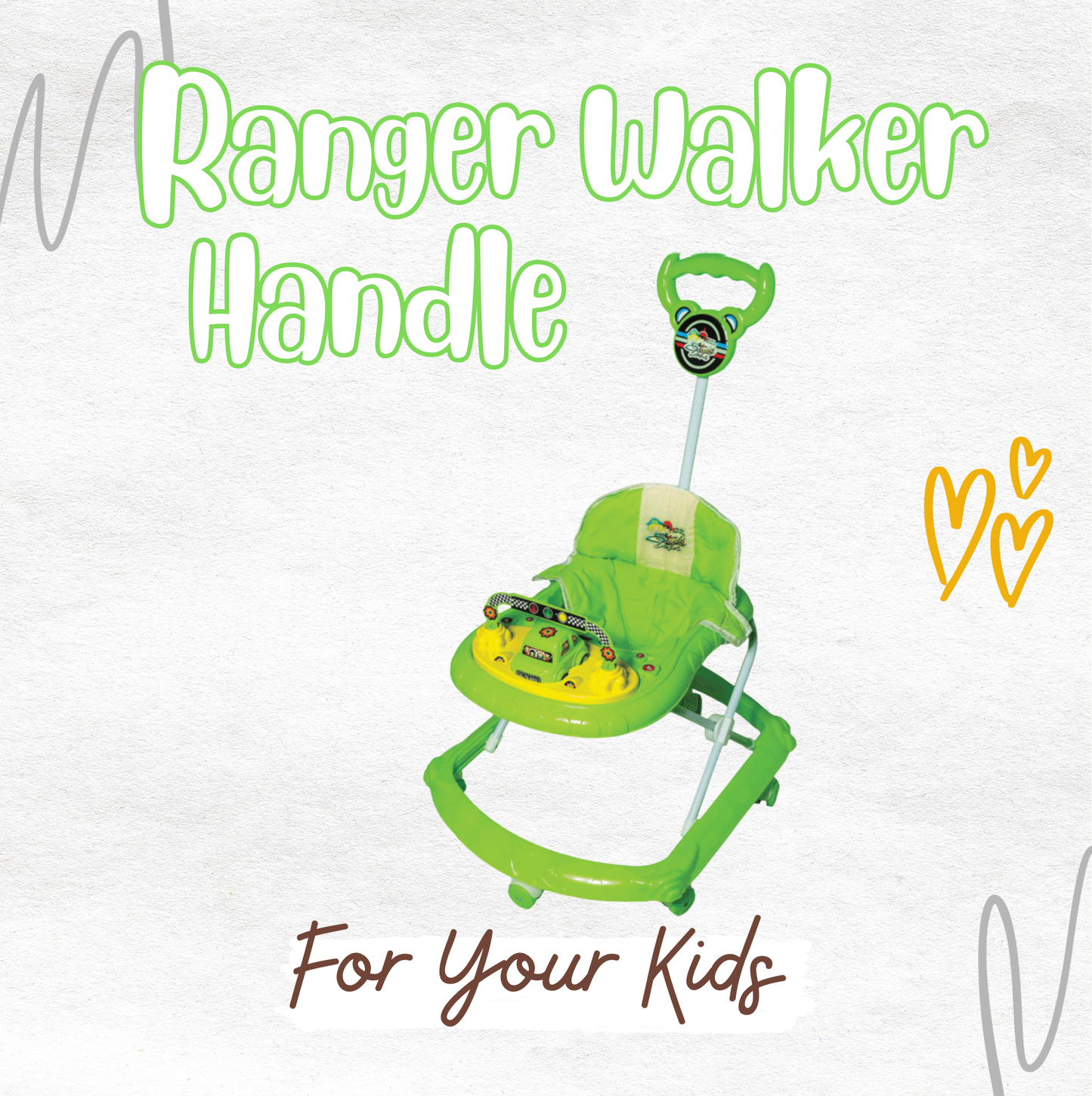Keppz Baby Walker with Music & Push Handle  Adjustable, Comfortable & Fun Learning Walker (Green). - Keppz