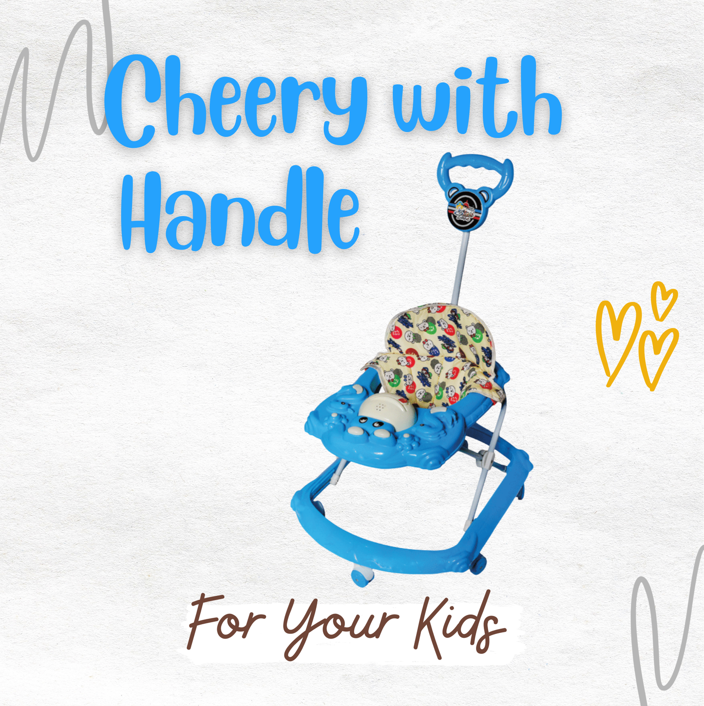 Keppz Baby Walker with Music Toy Tray & Push Handle  Comfortable & Safe Learning Walker - Keppz