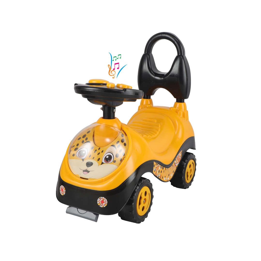 Keppz Musical Push Ride-On Car for Kids Foot-to-Floor Car with Steering Wheel & Backrest. - Keppz
