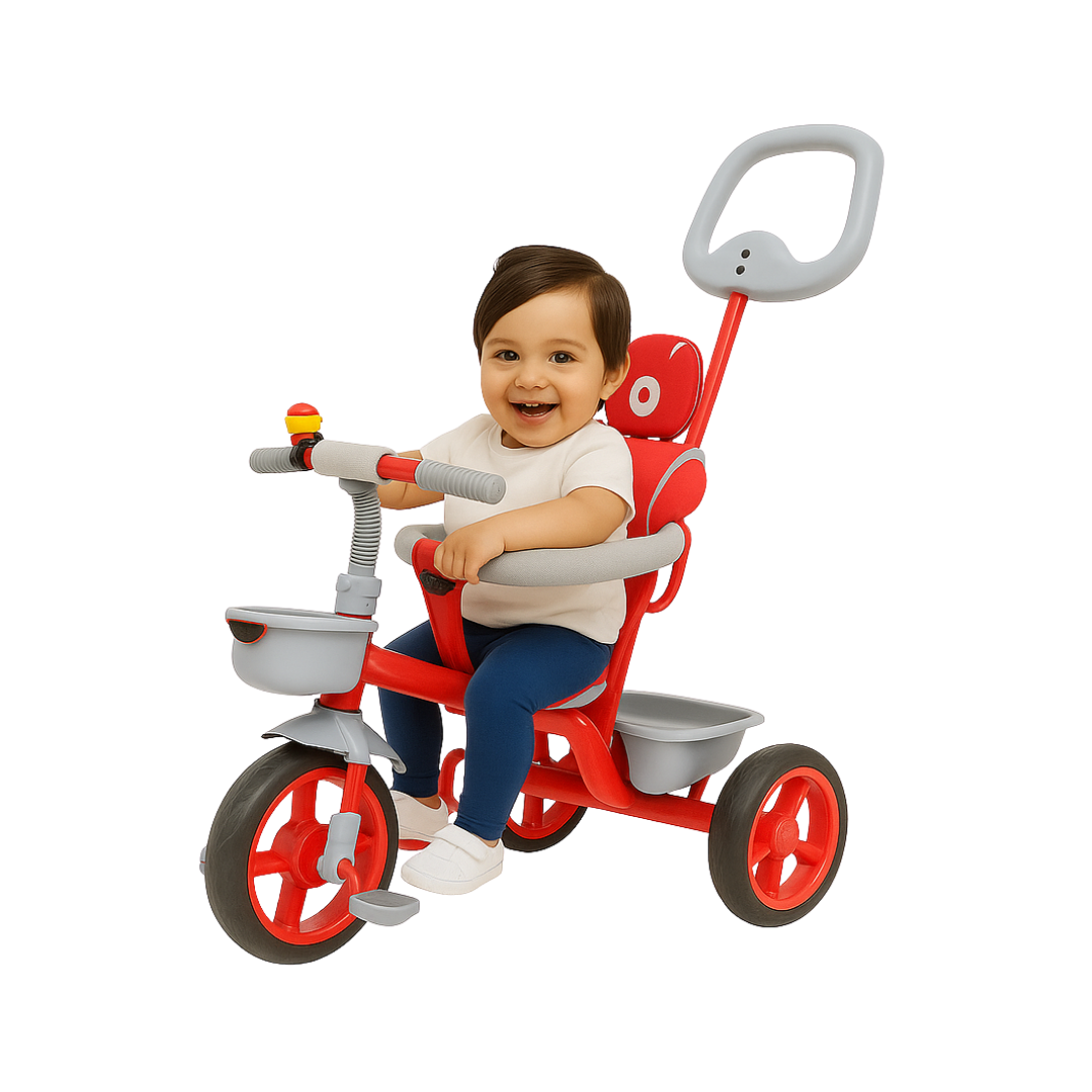 Keppz Yellow Battery Ride-On Bike – Kids 3-Wheeler with Music & Light