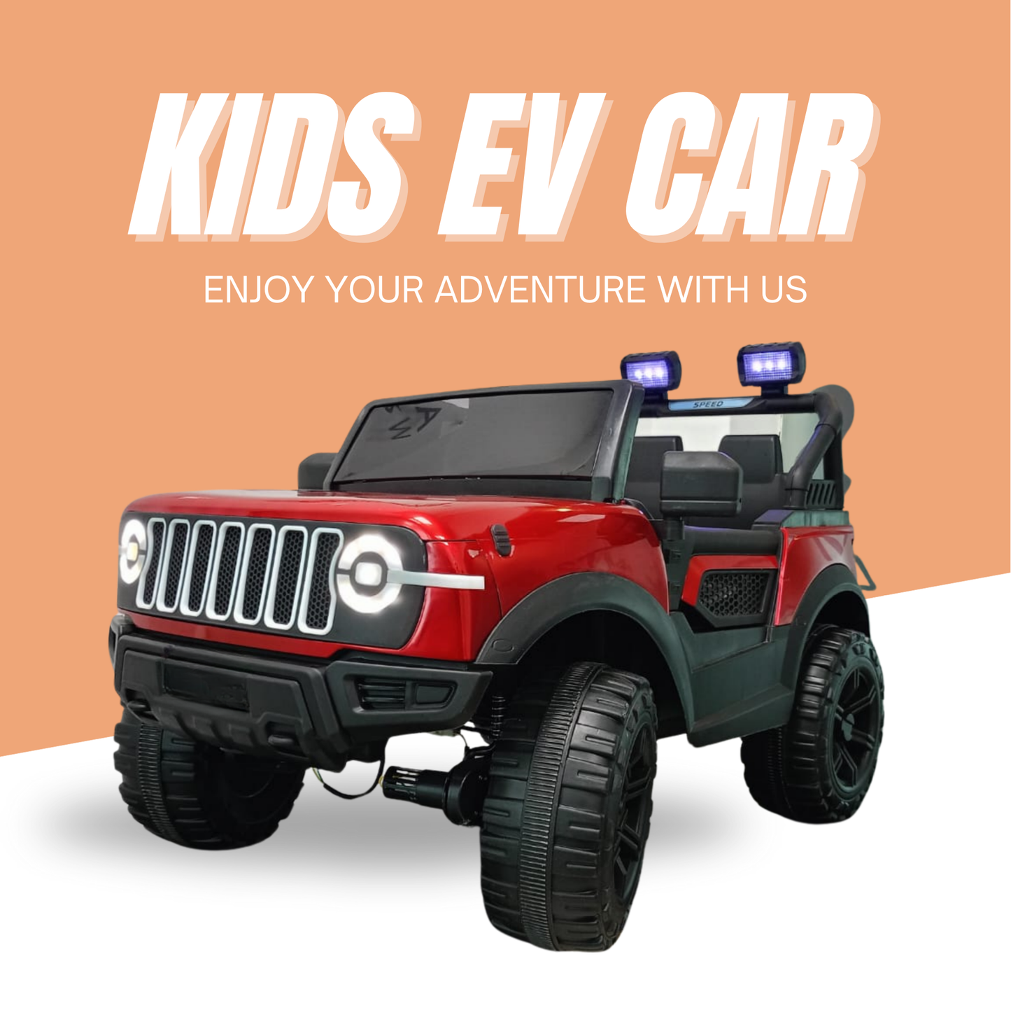 Keppz Electric Ride-On Jeep with LED Lights, Music & Parental Remote