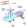 Keppz Musical Twist & Swing Car Ride-On for Kids Push and Pedal-Free Ride with Steering Wheel.
