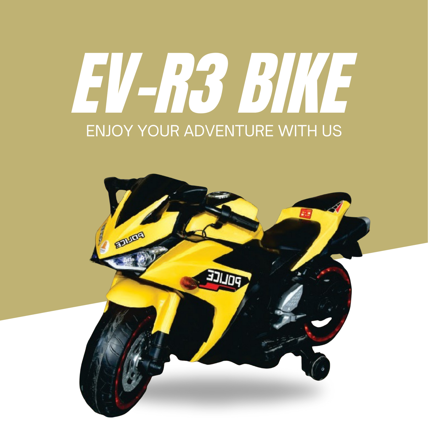 Keppz, Sports Ride-On Bike with Music, LED Lights, and Support Wheels  R3 Design.