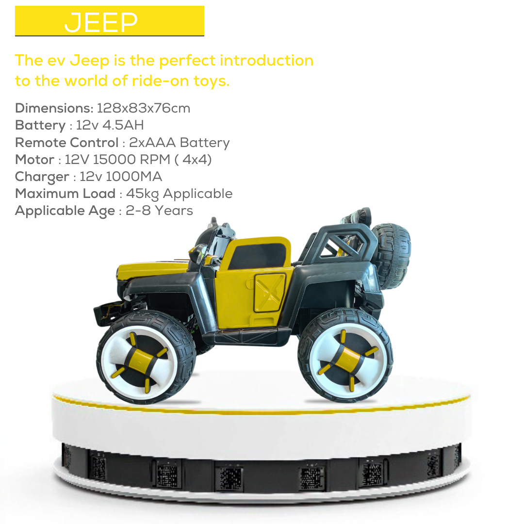 Keppz Kids Electric Ride-On Jeep  Red, 4-Wheel Off-Road Design - Keppz