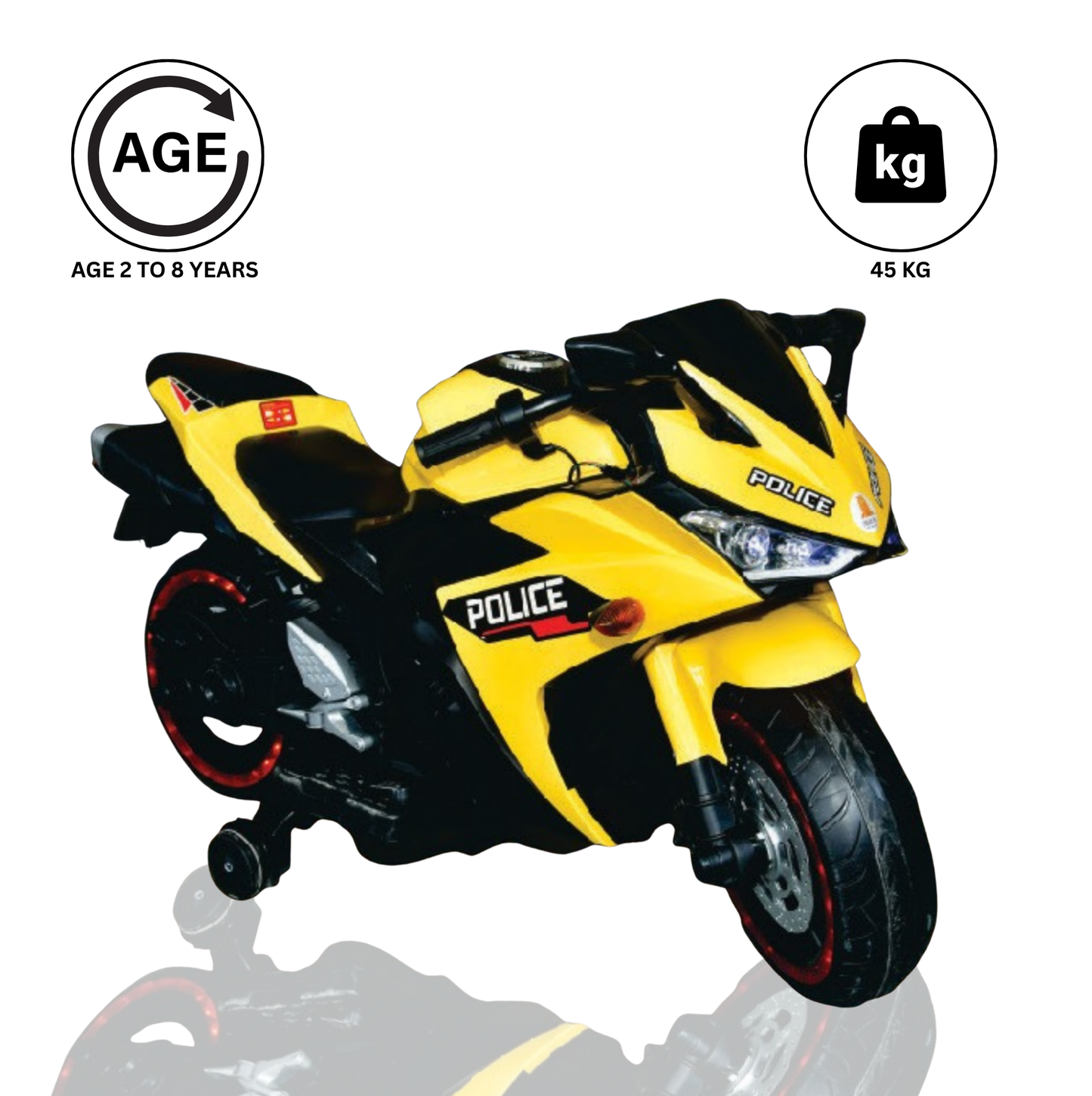 Keppz, Sports Ride-On Bike with Music, LED Lights, and Support Wheels  R3 Design. - Keppz