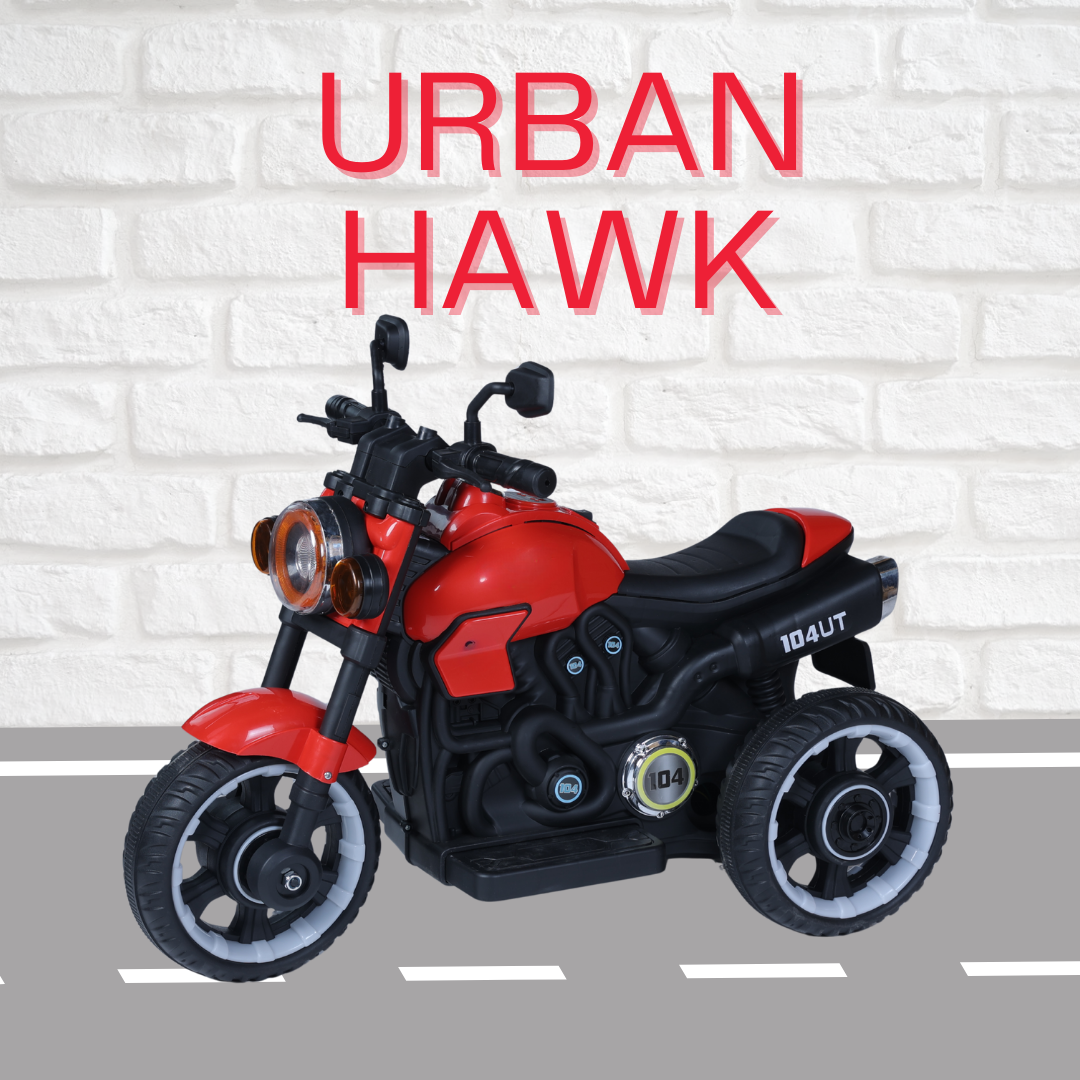 Keppz Red Battery Ride-On Sports Bike – Kids Trike with Lights & Music