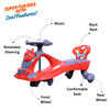 Keppz Kitty Swing Car Ride-On for Kids Push and Pedal-Free Ride with Steering Wheel.