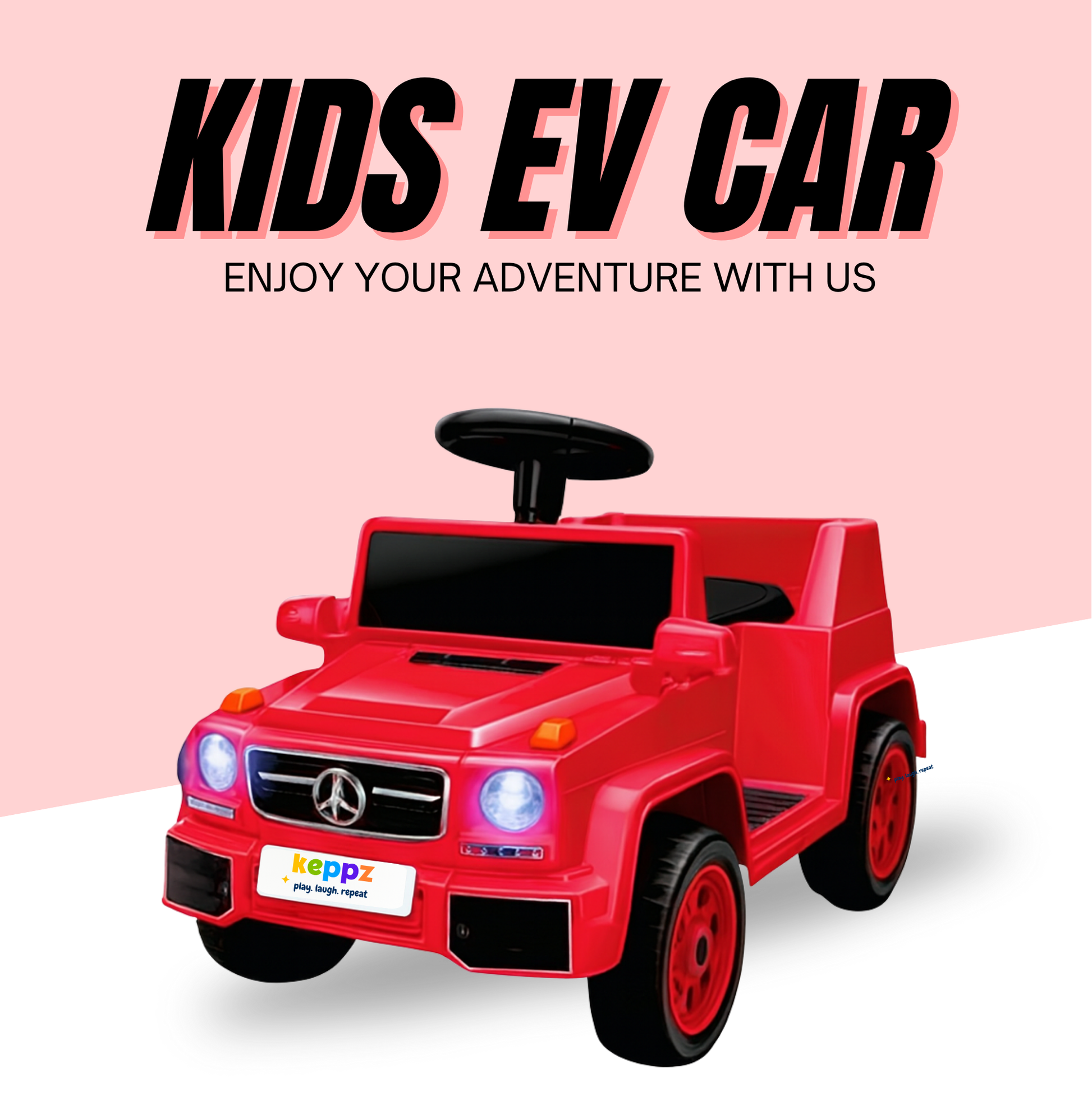 Keppz Ride-On G-Wagon Style Push Car for Kids with Lights & Storage. - Keppz