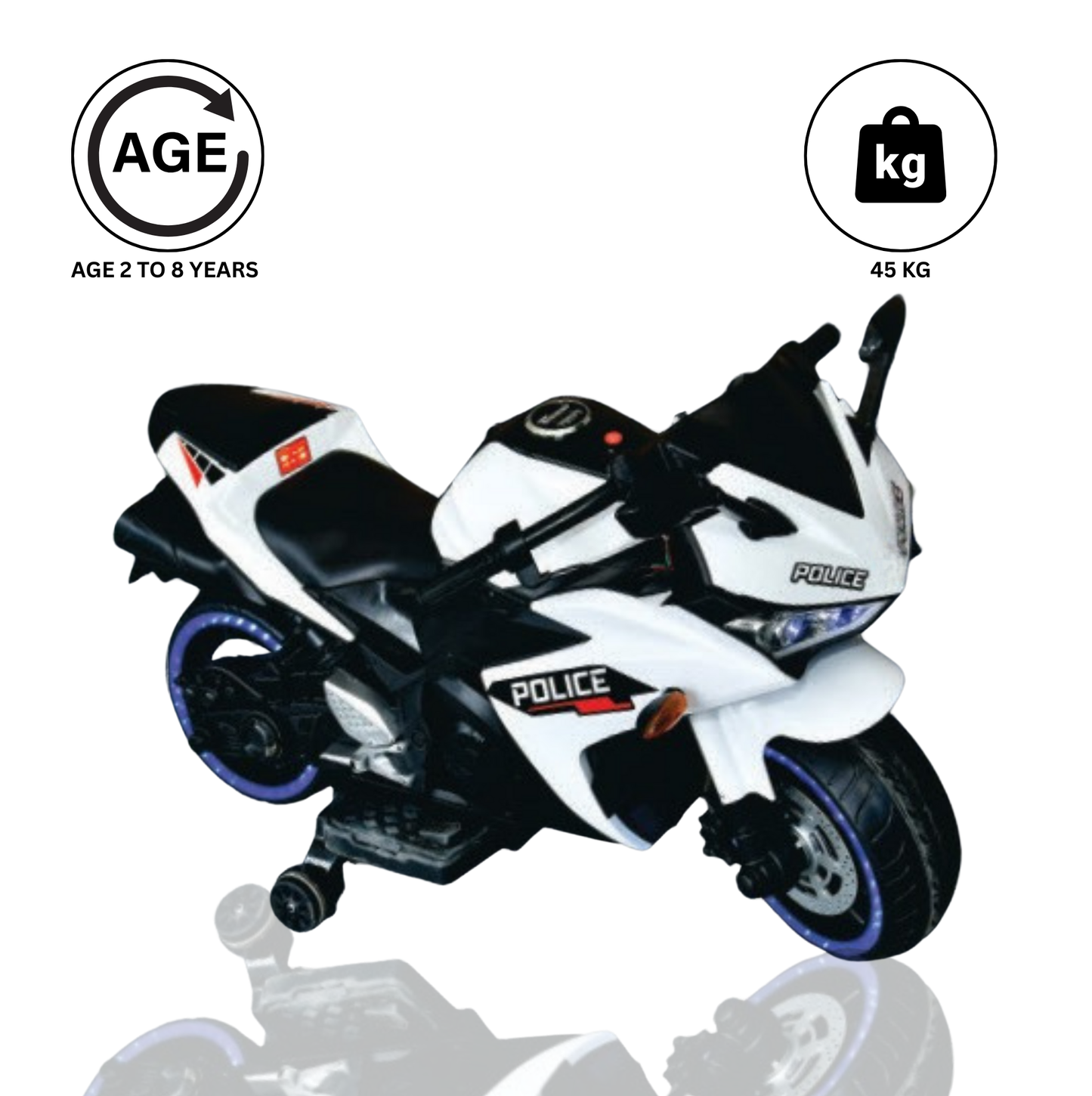Keppz, Sports Ride-On Bike with Music, LED Lights, and Support Wheels  R3 Design. - Keppz