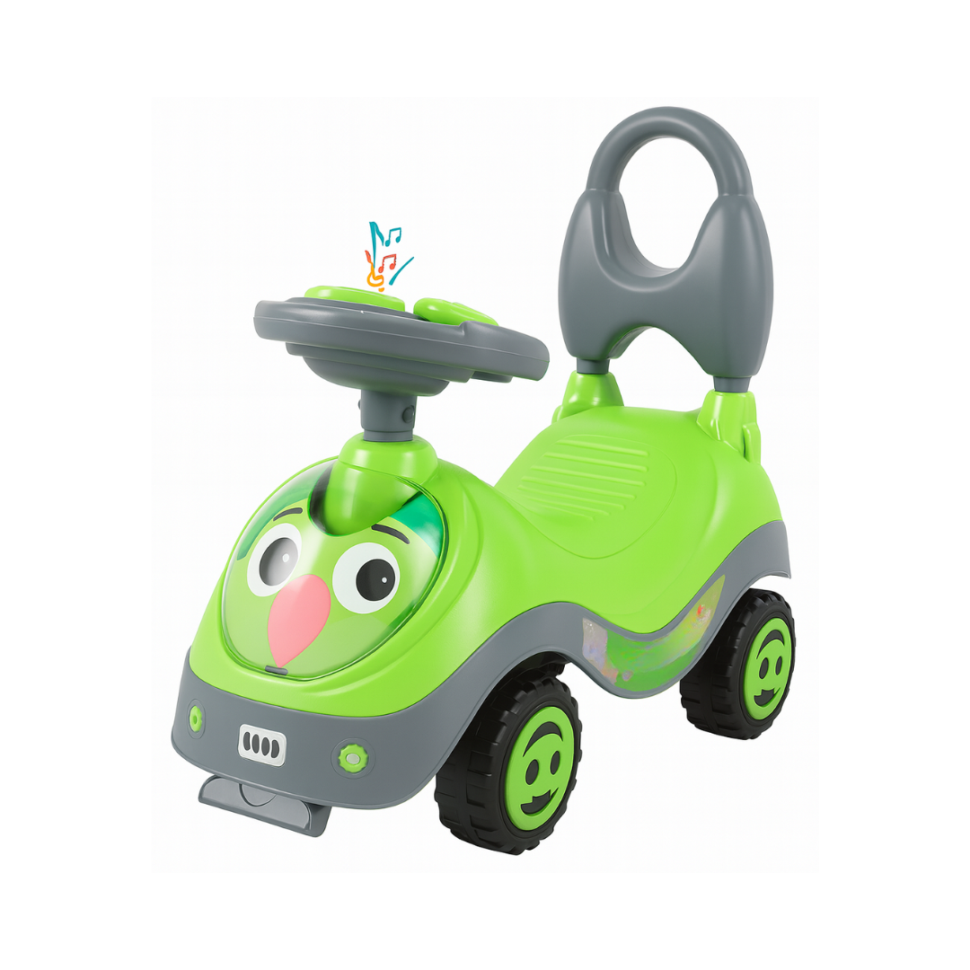 Keppz Musical Push Ride-On Car for Kids Foot-to-Floor Car with Steering Wheel & Backrest. - Keppz