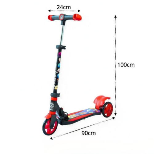 Keppz Runner 125 Kids Scooter with Adjustable Handle, Brake & Soundless Tyres.