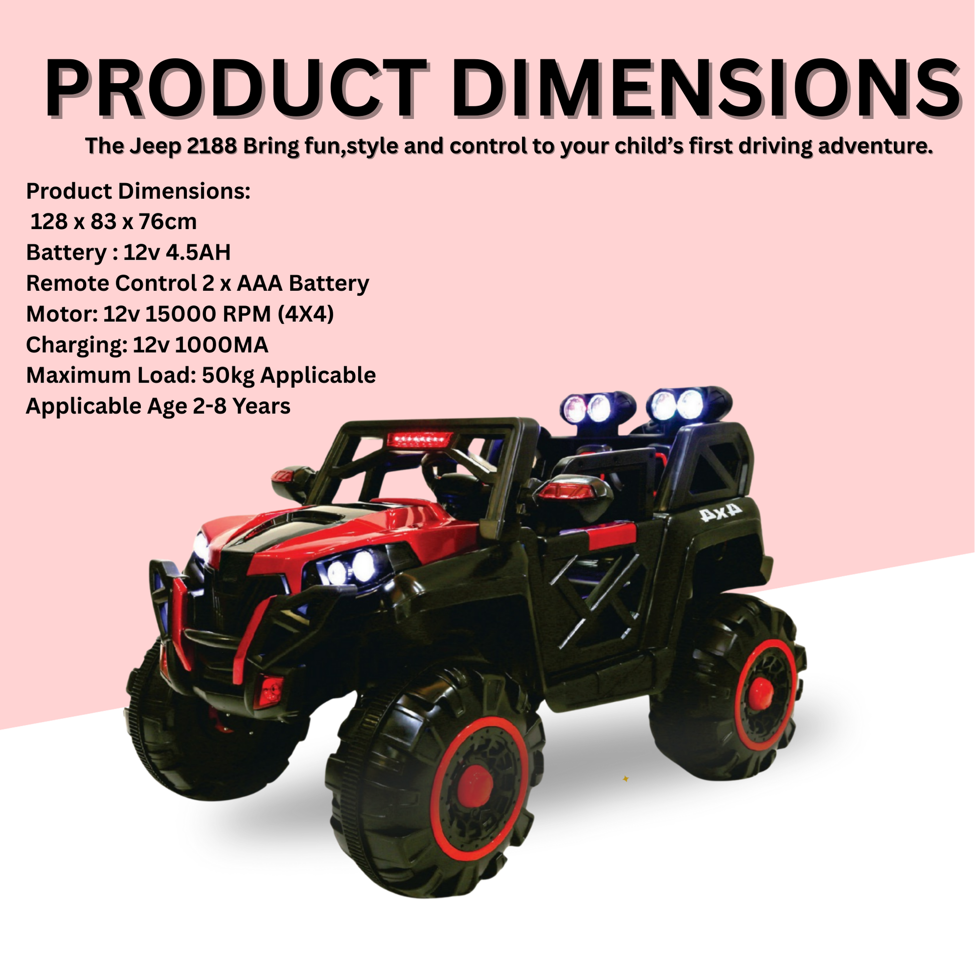 Keppz 4x4 Graffiti-Style Ride-On Jeep for Kids  Dual Motor, LED Lights, Music & Remote Control. - Keppz