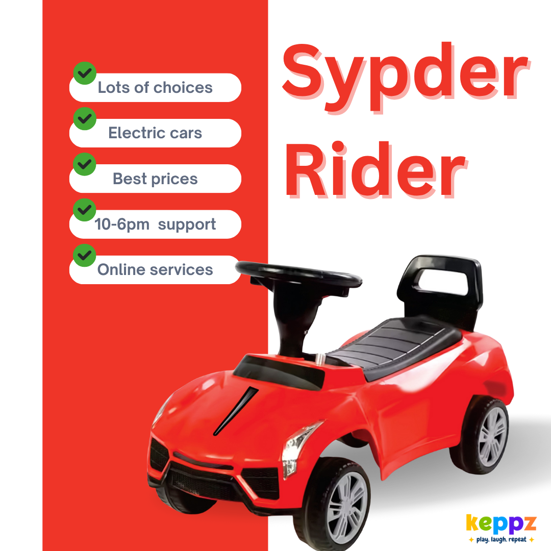 Keppz Electric Cartoon Ride-On Bike Red – Kids Toy with Music & Lights