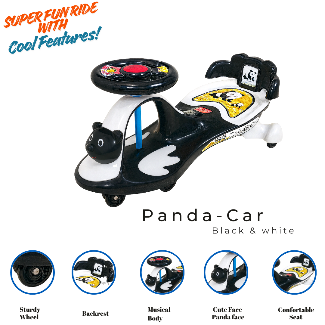 Keppz Black & White Panda Ride-On Magic Push-Car for Kids  Fun Indoor & Outdoor Scooter