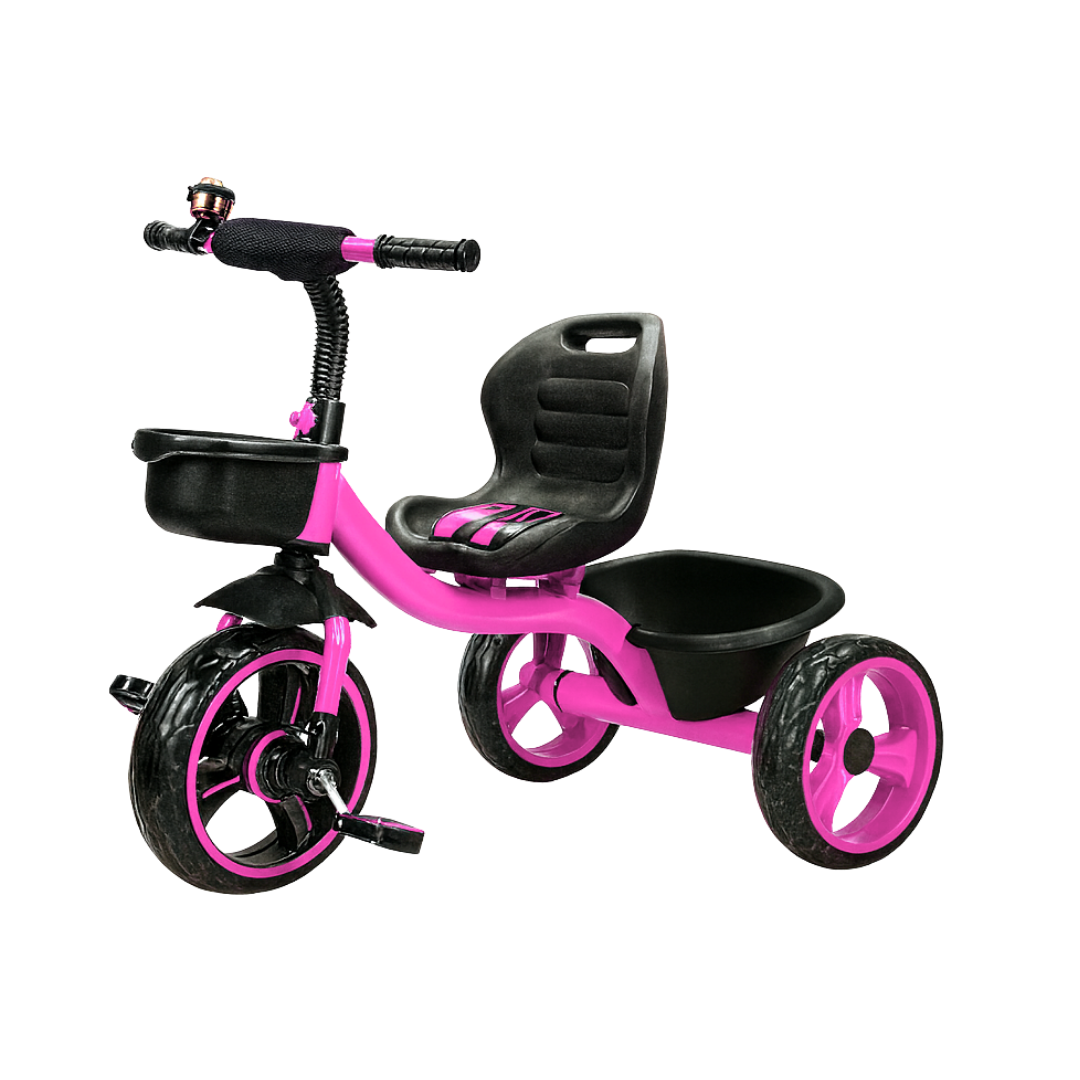Keppz Kids Pedal Tricycle with Bell, Ergonomic Seat, and Rear Storage Basket. - Keppz