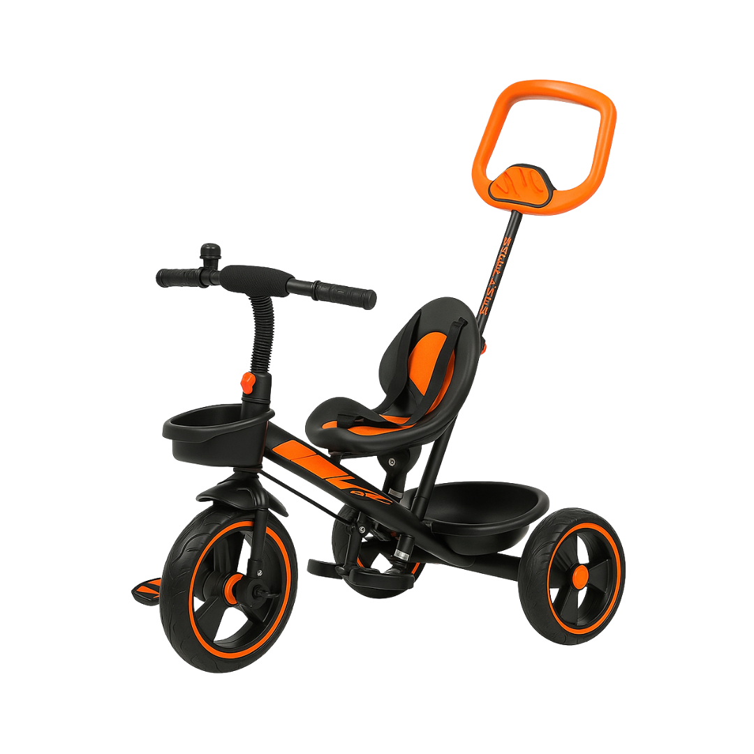 Keppz Kids Tricycle with Parental Control Handle  Foldable Baby Trike for 1.5 Years, with Storage Basket & Safety Belt. - Keppz
