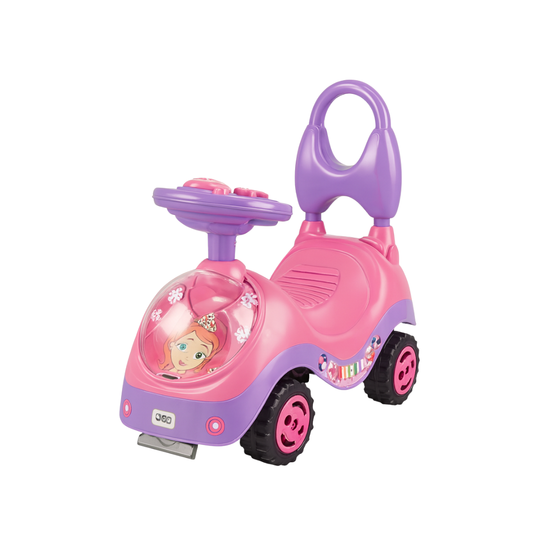 Keppz Musical Push Ride-On Car for Kids Foot-to-Floor Car with Steering Wheel & Backrest. - Keppz